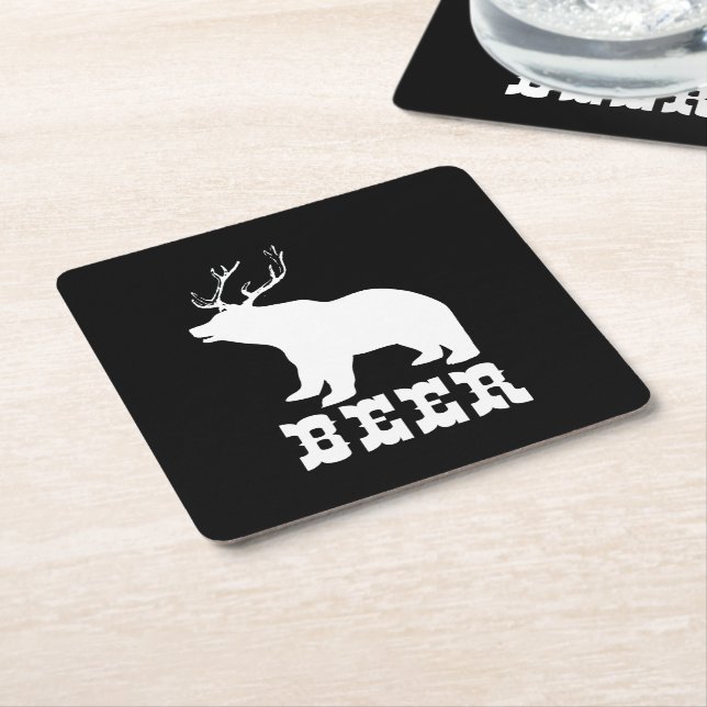 Beer Square Paper Coaster (Angled)