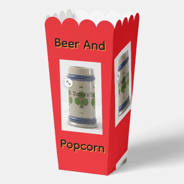 Beer Stein And Popcorn  Favor Box (Front)