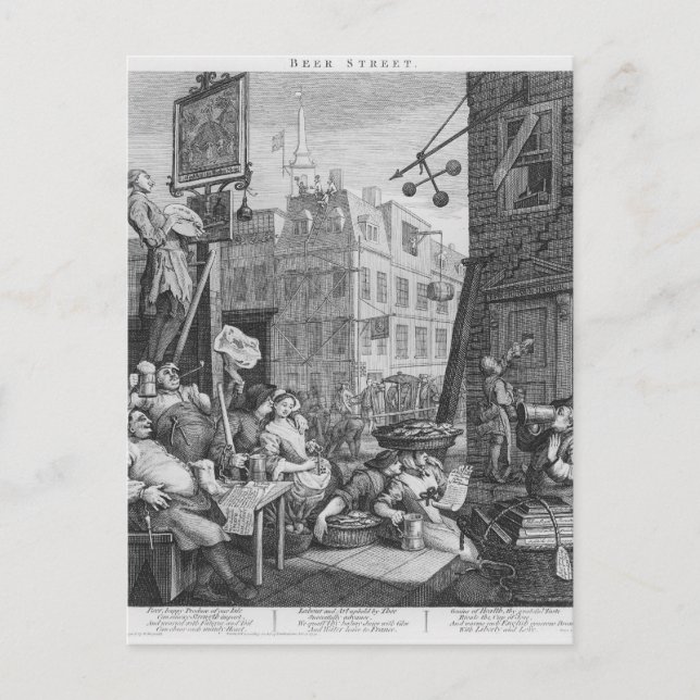 Beer Street, 1751 Postcard (Front)