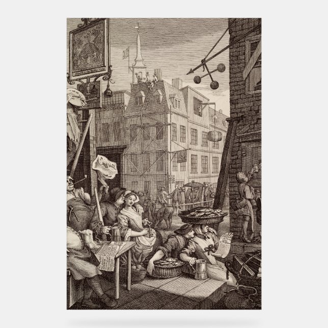 Beer Street by  William Hogarth Acrylic Sign (Front)