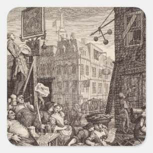 Beer Street by William Hogarth Square Sticker