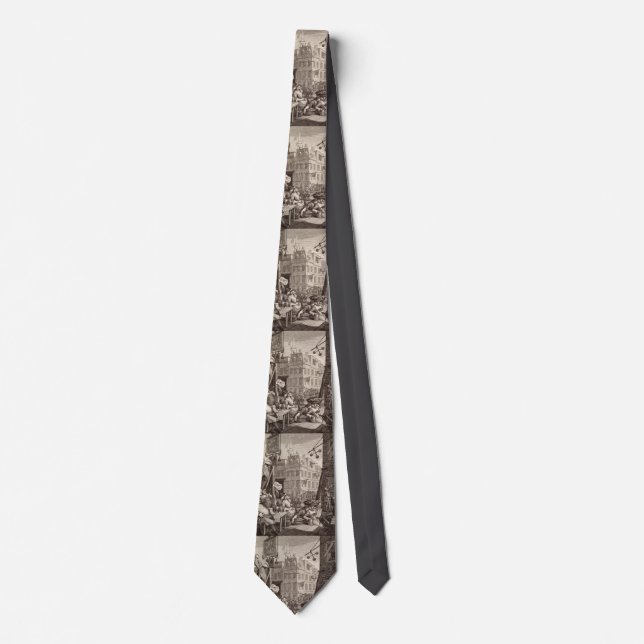 Beer Street by  William Hogarth Tie (Front)