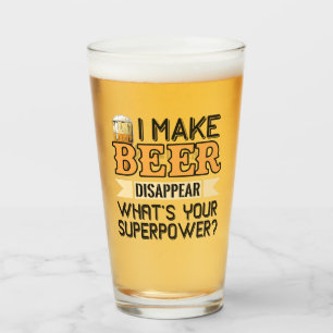 Beer Superpower custom name Glass