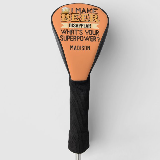 Beer Superpower custom name Golf Head Cover (Front)