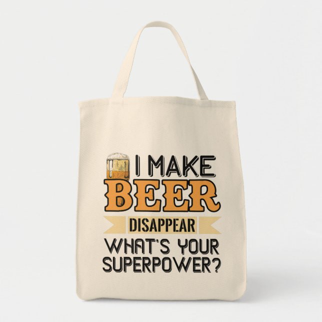 Beer Superpower custom name Tote Bag (Front)