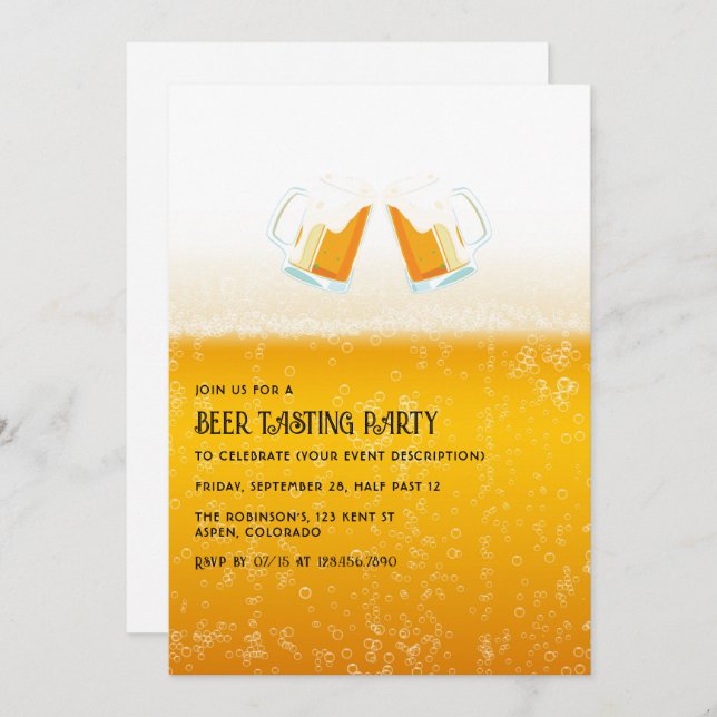 Beer Tasting Party Photo Invitation (Front/Back)
