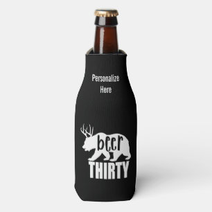Beer Thirty Bottle Koozie   Block Letter