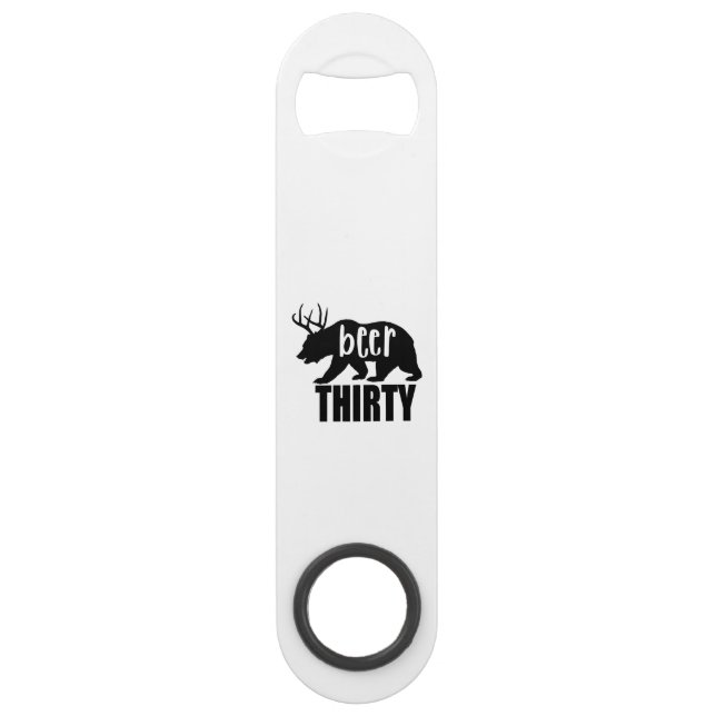 Beer Thirty Stainless Steel Bottle Opener Bar Key (Front)