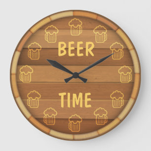 Beer Time Large Clock