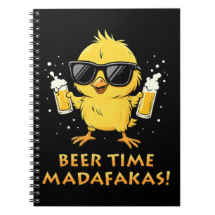 Beer Time Madafakas Funny Meme Duck Goose Retro Notebook