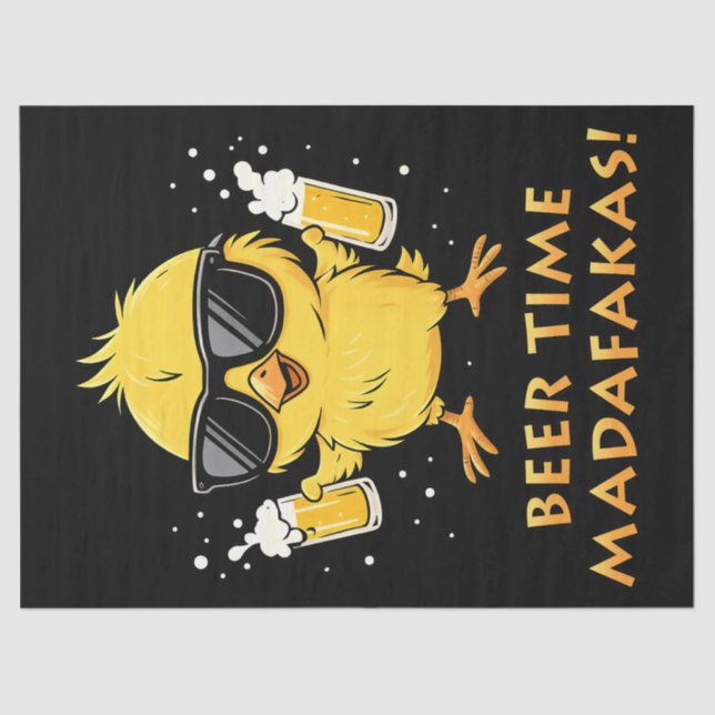 Beer Time Madafakas Funny Meme Duck Goose Retro Tissue Paper (Front)