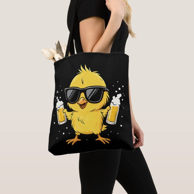 Beer Time Madafakas Funny Meme Duck Goose Retro Tote Bag (Close Up)