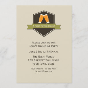 Beer Toast Bachelor Party Invitation