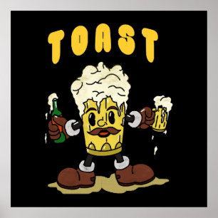 Beer Toast Mascot Poster