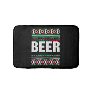 Beer Ugly Christmas Sweater Bath Mat