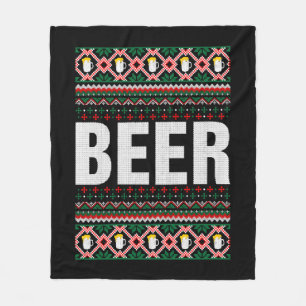 Beer Ugly Christmas Sweater Fleece Blanket