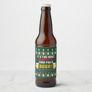 Beer Ugly Holiday Sweater Beer Bottle Label