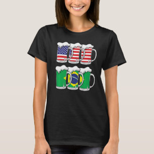 Beer Usa Brazil Usa Brazil Flag T-Shirt