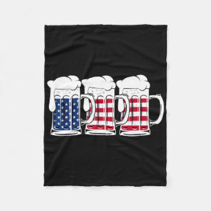 Beer Usa Flag Merica Drinking American Men Women 4 Fleece Blanket