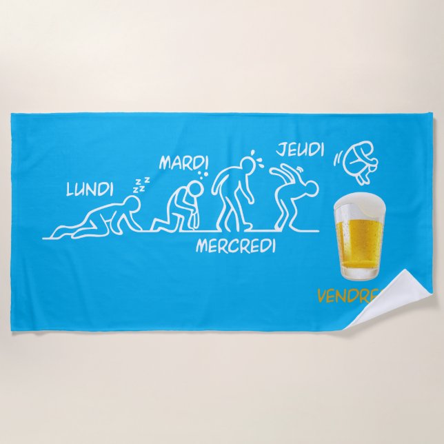 Beer-volution Beach Towel (Front)
