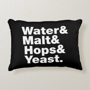 Beer = Water & Malt & Hops & Yeast. Accent Pillow