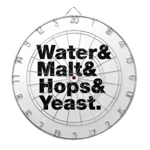 Beer = Water & Malt & Hops & Yeast. Dartboard