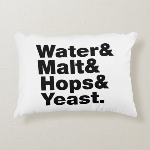 Beer = Water & Malt & Hops & Yeast. Decorative Pillow