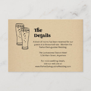 Beer Wedding Information Details Enclosure Card