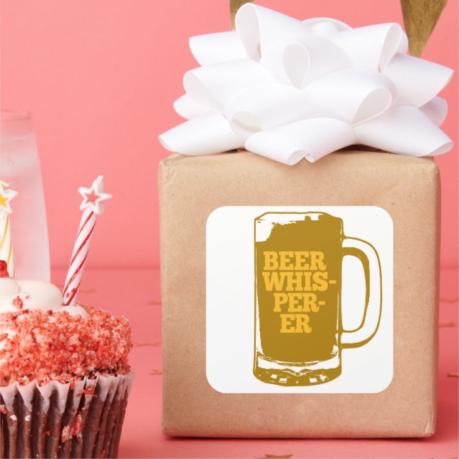 Beer Whisperer Mug Square Sticker (Party)