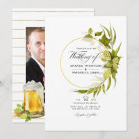 Beer Willow Green and Gold Geometric Wedding Photo