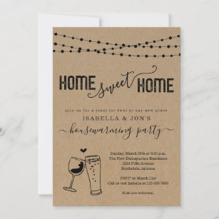 Beer & Wine Home Sweet Home Funny Housewarming Invitation