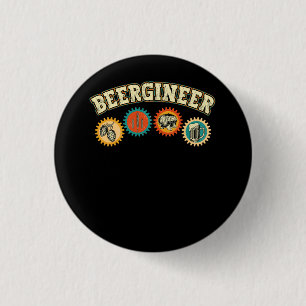 Beergineer Homebrew Home Brewing Craft Beer Brewer 1 Inch Round Button