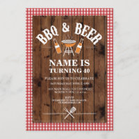 Beers & Cheers BBQ Birthday Party ANY AGE Invite