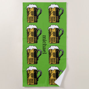 Beers custom name & colour beach towel