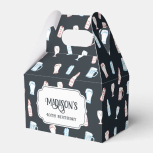 Beers Rustic Hand Drawn Whimsical Beer Party Theme Favor Box