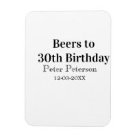 Beers to 30th birthday name date man stylishSimple