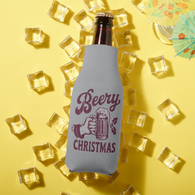 Beery Christmas Vintage Beer Party Xmas Bottle Cooler (In Situ Summer)