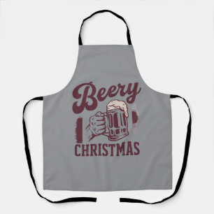 Beery Christmas Vintage Festive Party Guys Beer Apron