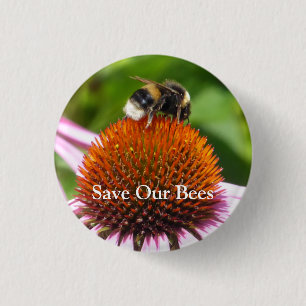 BEES 1 INCH ROUND BUTTON