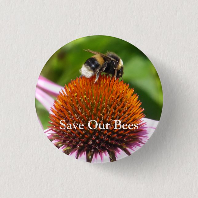 BEES   1 INCH ROUND BUTTON (Front)
