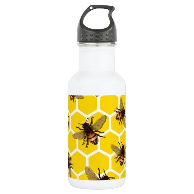 Bees All Over Honeycomb Beekeeper Bee Apiary 532 Ml Water Bottle (Front)
