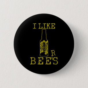 Bees & Beer - Funny Quote Beekeeng Beekeeper G 2 Inch Round Button