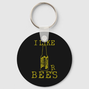 Bees & Beer - Funny Quote Beekeeng Beekeeper G Keychain