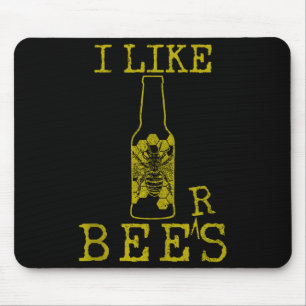 Bees & Beer - Funny Quote Beekeeng Beekeeper G Mouse Pad