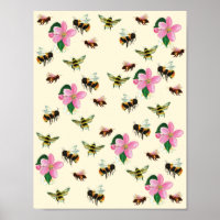 Bees and bumblebees & fruit blossoms