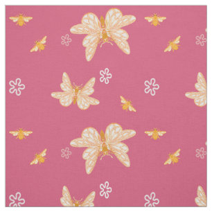 Bees and butterflies fabric