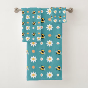 Bees and Daisies Bath Towel Set
