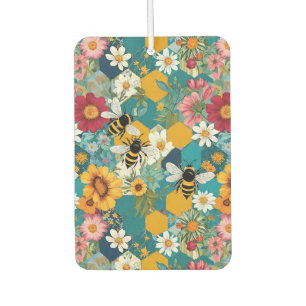 Bees and Florals Bee Flower Pattern Air Freshener
