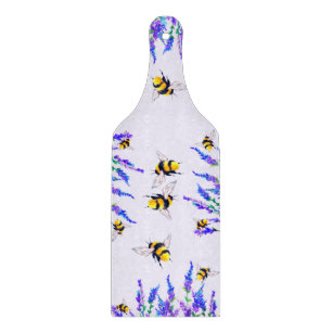 Bees and Flowers Cutting Board Spring Painting