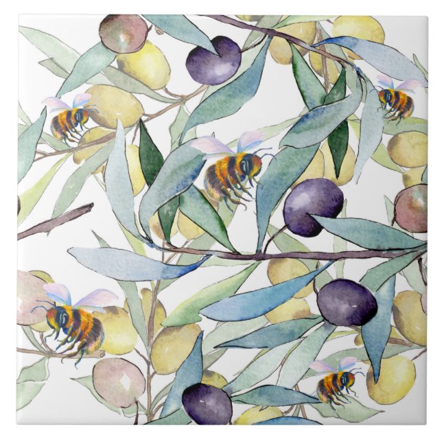 Bees and Grapes Tile (Front)
